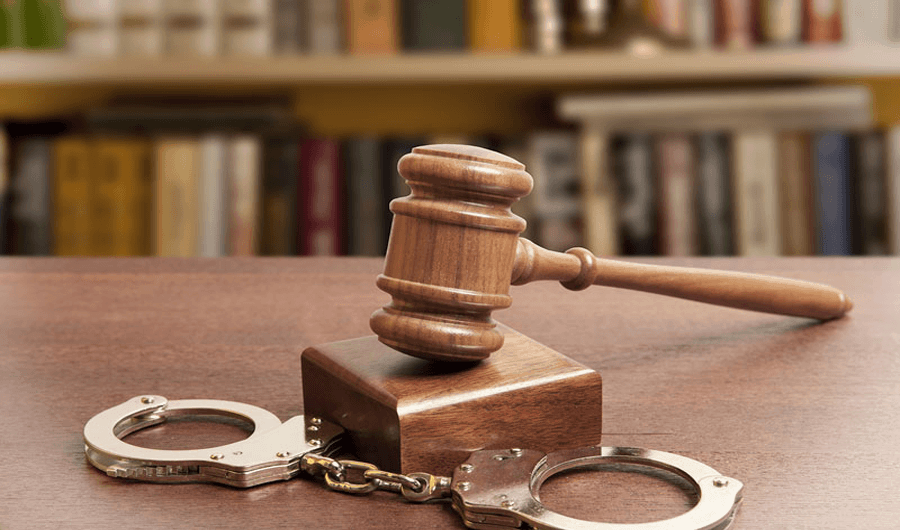 court gavel and handcuffs