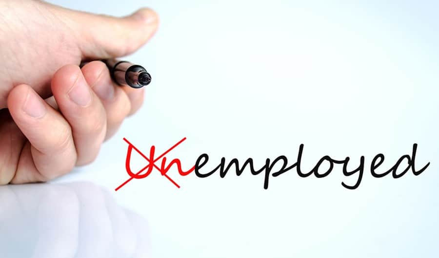 white board with unemployed