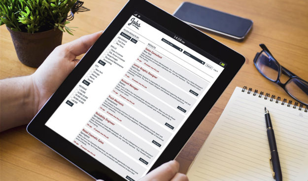 job posting on tablet