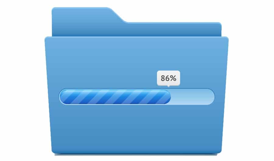 file folder showing upload