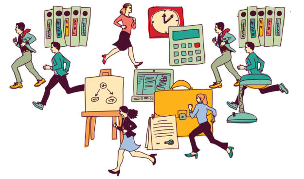 Blog-5-23-18 stress work people racing around