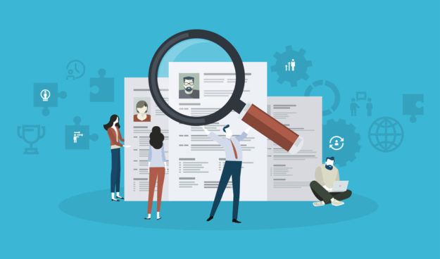 The Importance of HR Background Screening magnifying glass on resume
